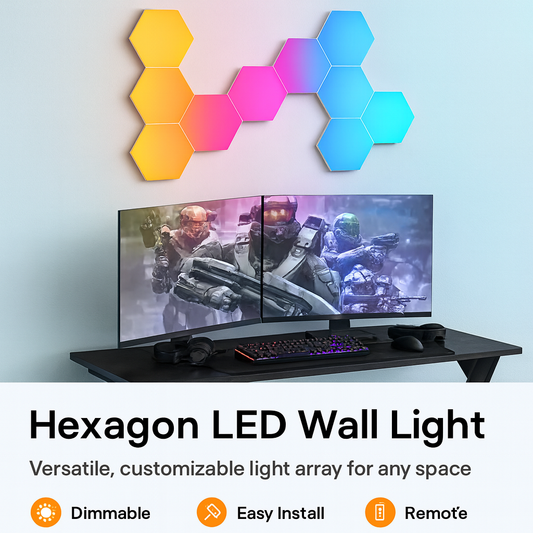 Hexagon LED Wall Light Set